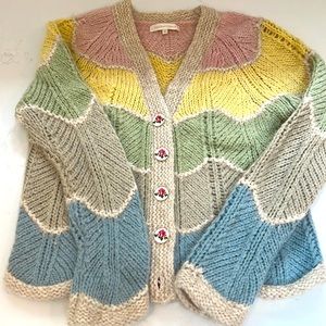 Loveshack Fancy crocheted sweater.